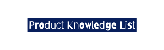 Product Knowledge List